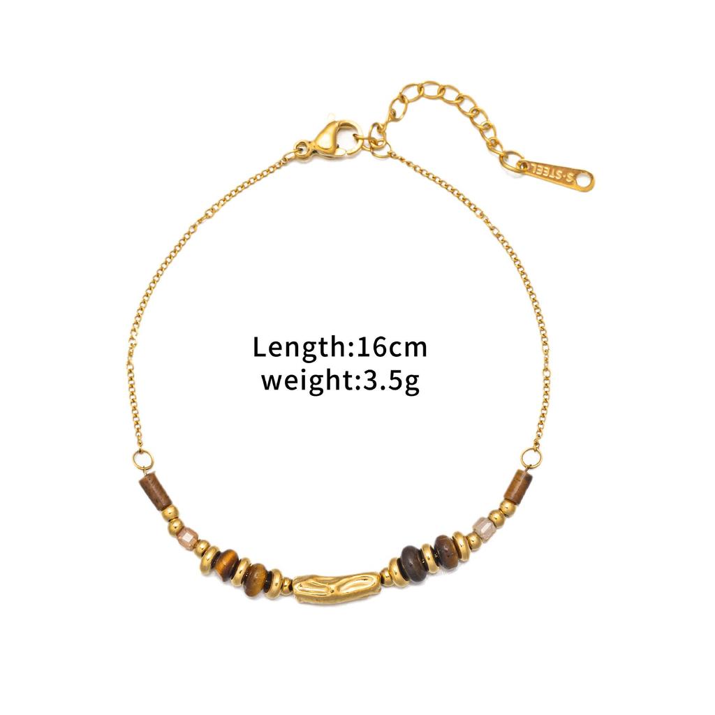 Meillard Nische Tigerauge 18k Titanstahl Halskette: Hochwertige vielseitige Pulloverkette für Damen