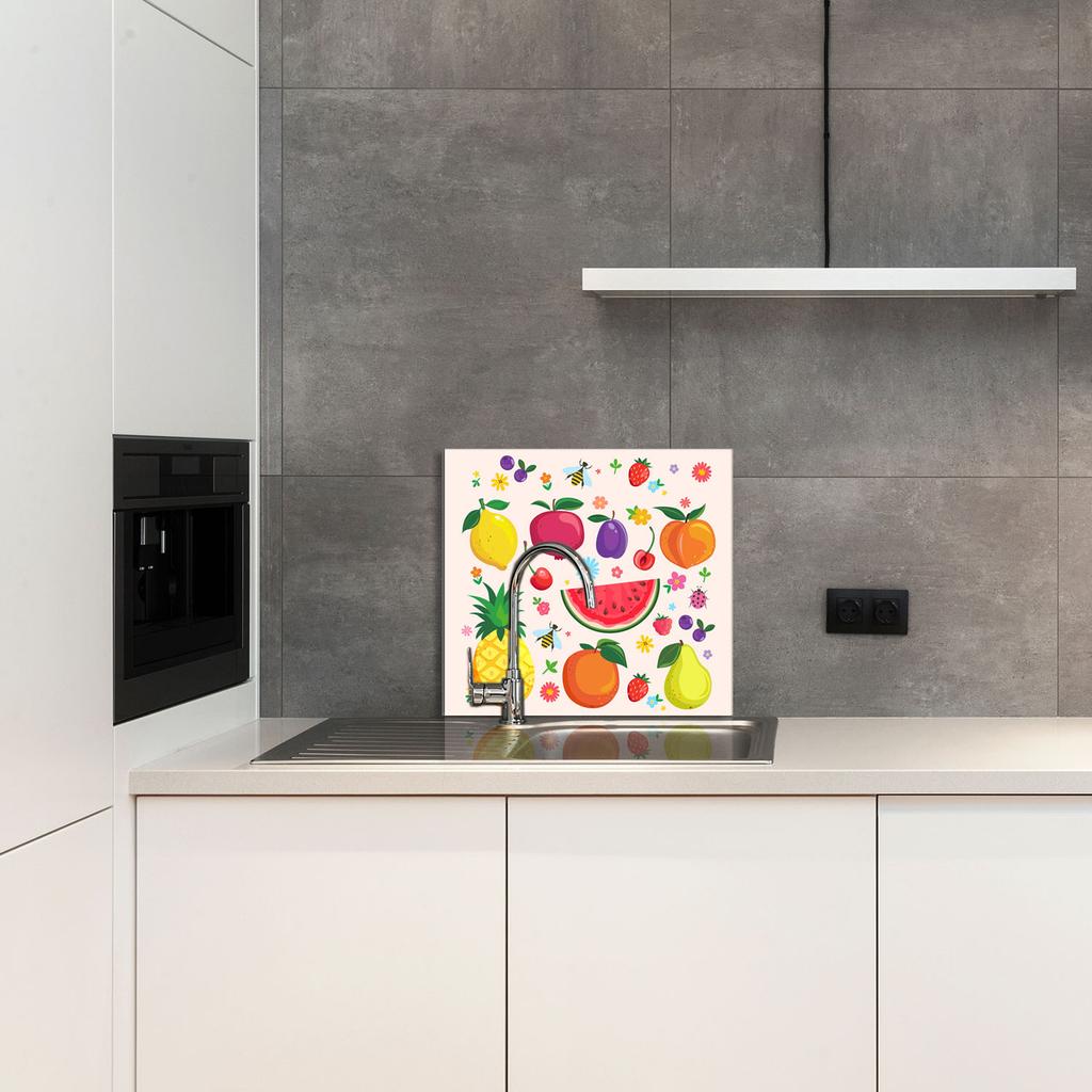 PANEL DE VIDRIO PARA COCINA 65x60 Frutas