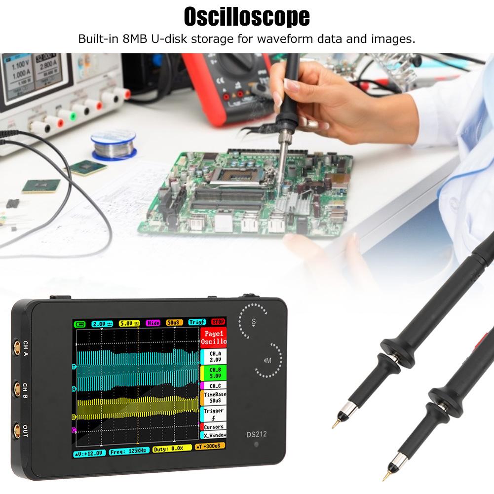 DS212 Portable Digital Oscilloscope Pocket Size 2 Channel Oscilloscope with USB Interface