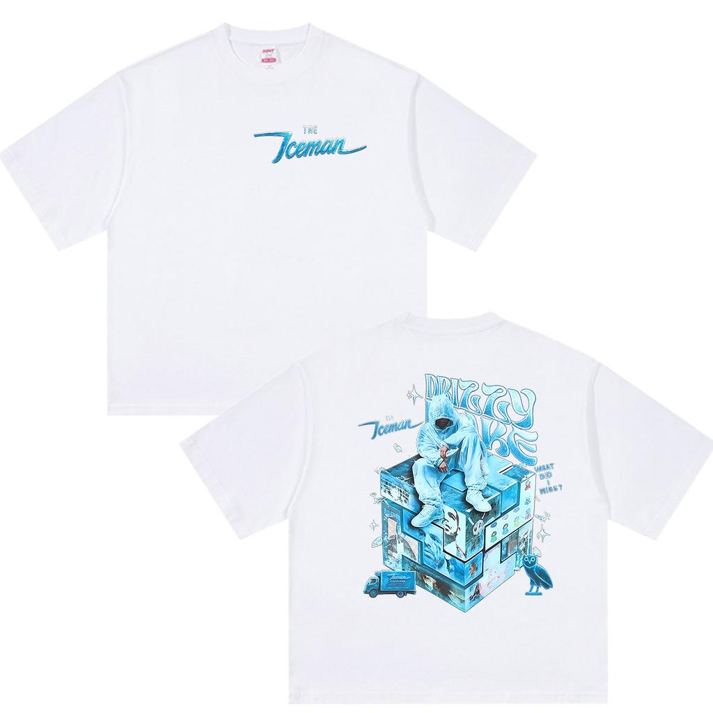 Drake Iceman What Did I Miss Album Merch Shirts Men's Vintage Cotton Y2K Short Sleeve T-Shirt Rap Man Clothing