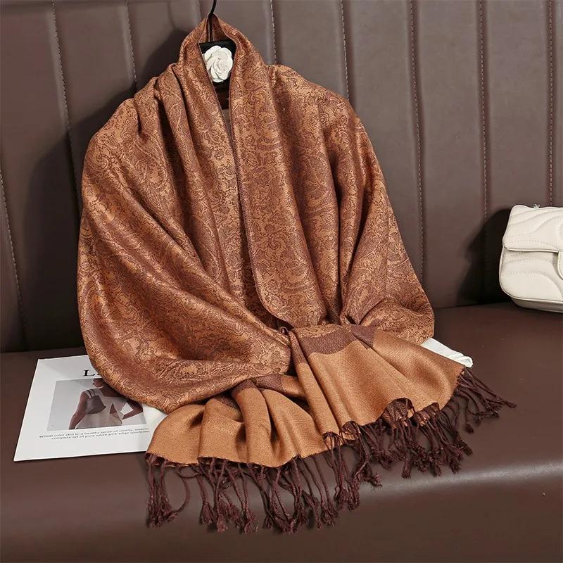 Scarf Women Luxury Fashion Thick Soft Lady Scarves Stole Shawl Muslim Hijab Wrap Headband Neckerchief Bandana
