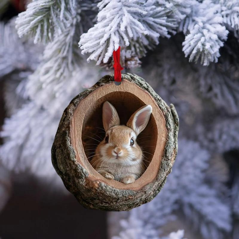 Christmas Acrylic Animal Ornaments 2025 Christmas Tree Pendant Seasonal Decor for Tree Hanging Xmas Navidad Party Supplies