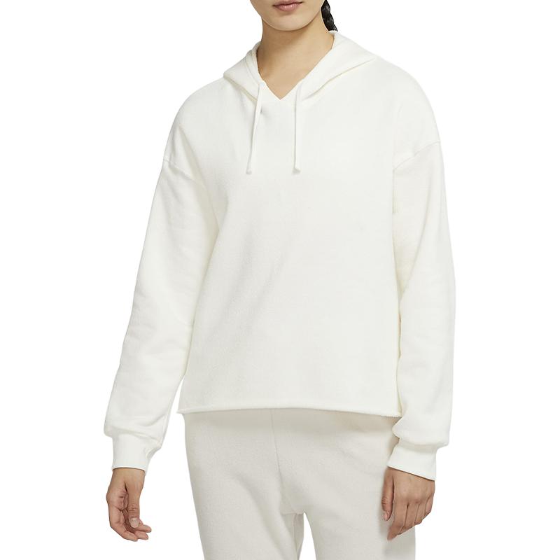 Nike Solid Color Hooded Pullover Sweatshirt Women Tops White DR7839-133