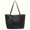 Women's Wavy Quilted Embroidered Tote Bag Set – 2024 Single Shoulder Large Bag