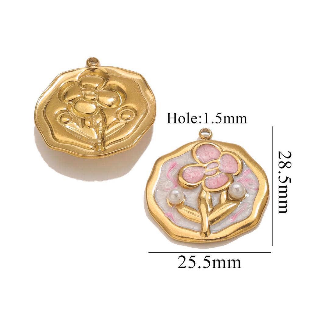 2 Pcs 304 Stainless Steel Charms Enamel Lotus Flowers Starfish Birds Sun Pendants For Diy Necklace Bracelet Jewelry Making