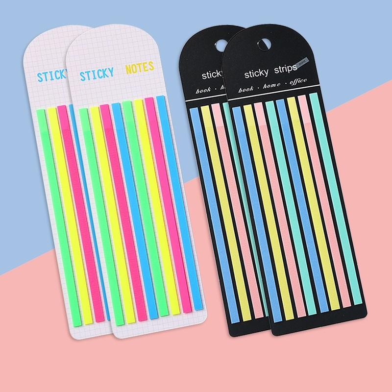 1pcs Fluorescent Sticky Strips 160 Sheets PET Transparent Memo Pad Index Stickers for Book Home Office