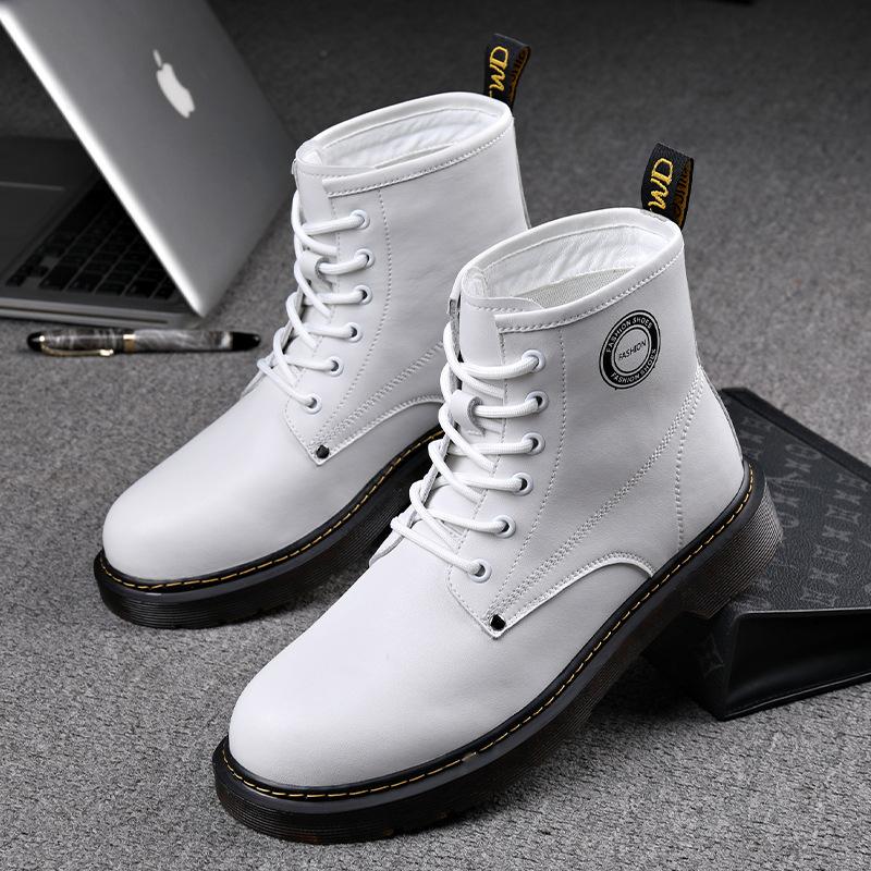 Fashion Autumn Winter Genuine Leather Platform Boots for Men Fashion Casual New Designer Add Fleece Warm TPR Male Ankle Boots Shoes