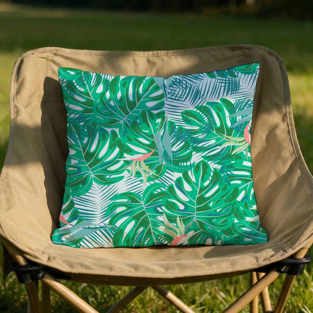Tropical Palm Leaves Cushion Cover Soft Reversible Durable Pillow Cover MultiScene Use for Home Car Daily Comfort