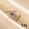 Punk Silver Color Black Enamel Sun Moon Star Eye Rings For Women Men Accessories Stainless Steel Ring Open Finger Jewelry Bagues