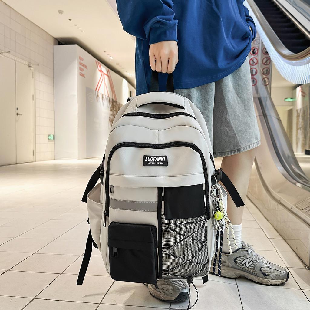 Outdoor couple backpack niche tide brand Japanese Harajuku backpack large capacity campus junior high school student tooling bag