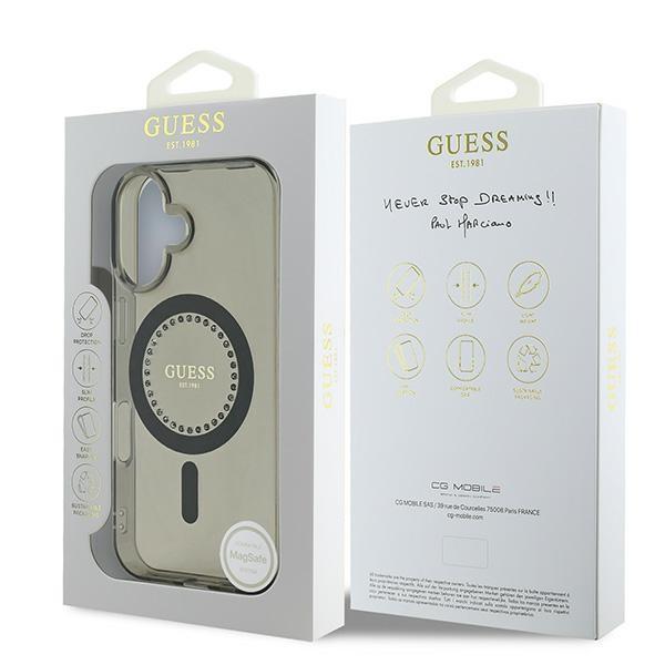 Guess Guhmp16Mpftdtek Iphone 16 Plus 6.7 Czarny/Black Hardcase Iml Rhinestones Magsafe