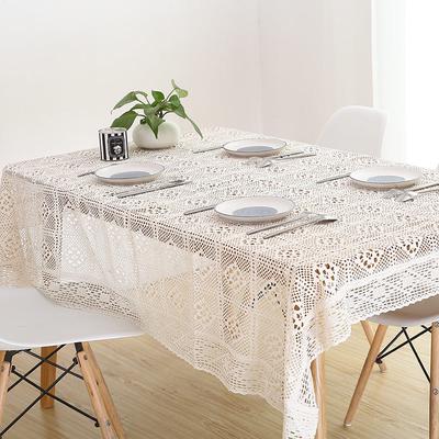 French Retro Pastoral Style Lace Crochet Tablecloth In Cream Color Simple Coffee Table Cover Exquisite Lace Lace Placemat Various Specifications