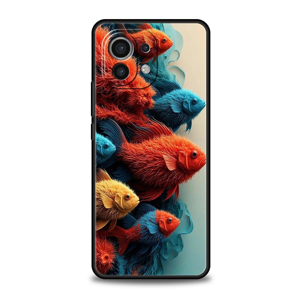 Blue Ocean Fish Phone Case Cover for Xiaomi Mi 17 15 14 13 12 11 Ultra 15T 14T 13T 12T 11T Pro Lite 5G Soft TPU Shell Fundas Bag