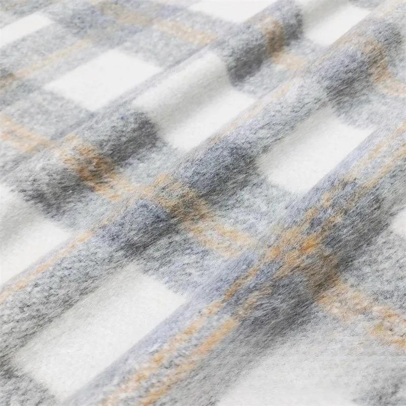 Thickened Brushed Checkered Fabric Fashion Versatile for Handmade Diy Sewing Clothing Skirts Winter Coat Jackets Pants Material