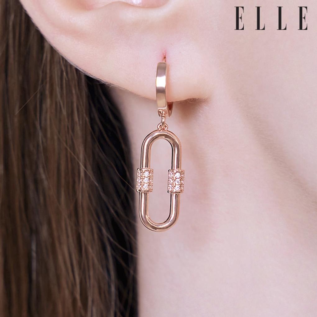 14K Fork Drop One-Touch Earrings (Gold Pin) ELGPEE439