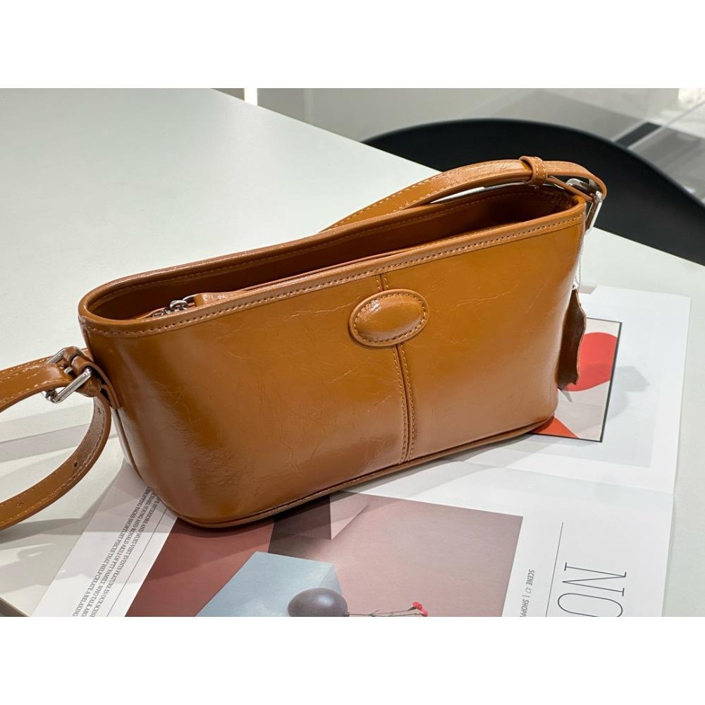 

Сумка-мессенджер из коровьей кожи, женская, портативная, модная, универсальная, простая, на молнии, сумка подмышкой, натуральная кожа коричневый