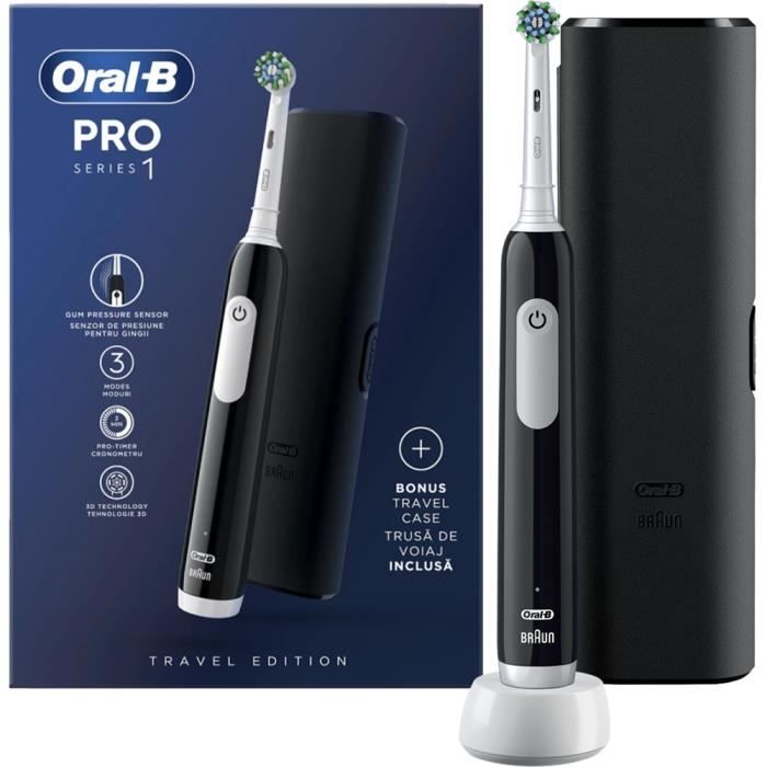 Electric Toothbrush - Oral B - Pro Series 1 - 3 Modes - Pressure Sensor - Travel Case