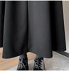 2025 Autumn/Winter Women's High-Waist Grey Wool Pleated Mid-Length A-Line Skirt