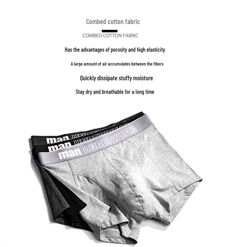 Men's Pure Cotton Mid-Waist Loose Boxer Briefs - Comfortable, Breathable, Plus Size Trunks (Long)