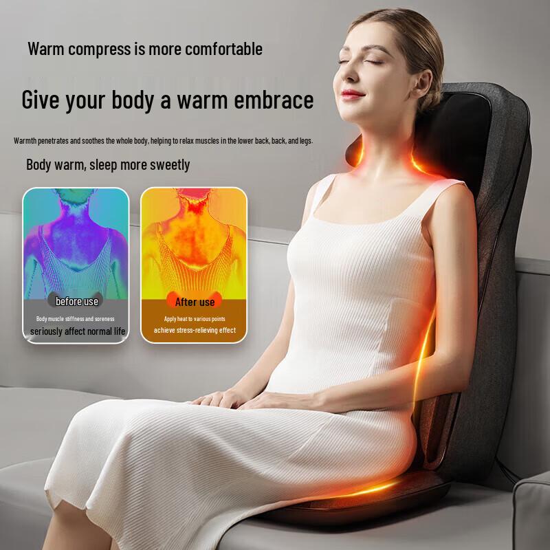 Aux Full Back and Waist Massage Cushion with Heat