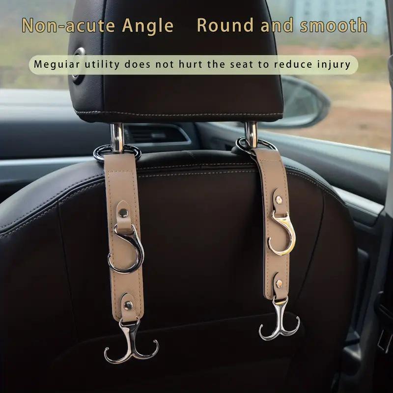 Introducing the "Multi-Functional Leather Car Seat Hook" - easy installation, adjustable, and perfect for organizing your vehicle.