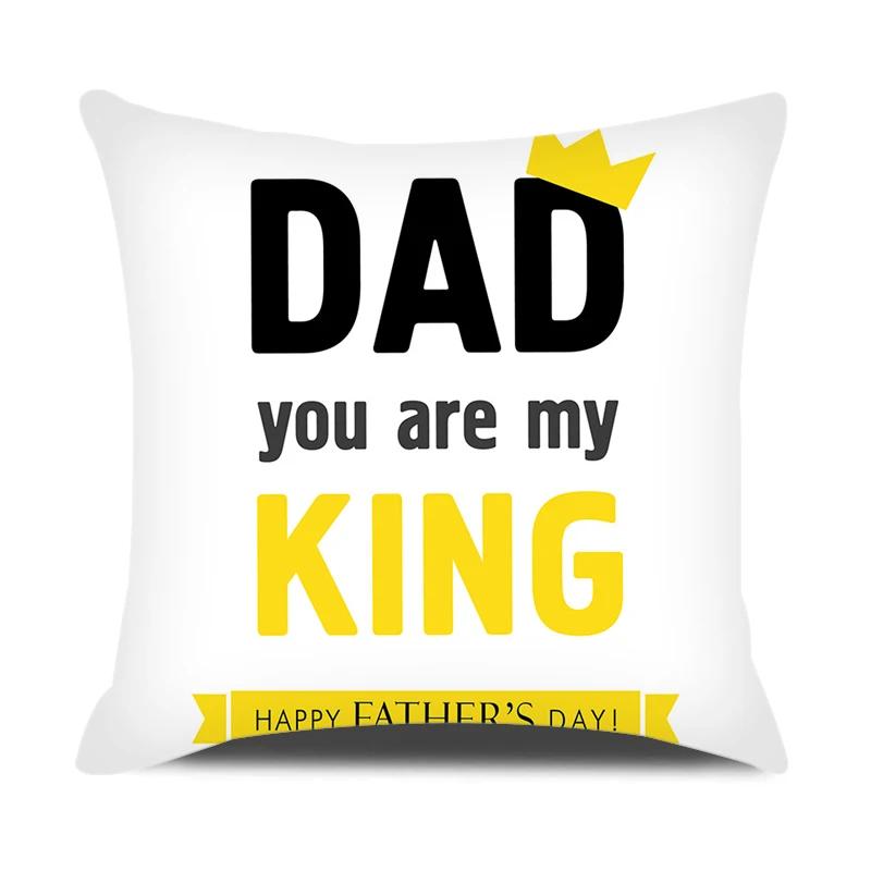 Vatertagsgeschenke Kissenbezug 18x18 Zoll Ich liebe Papa Buchstaben Dekokissenbezug Party Zuhause Dekokissenbezug für Sofa
