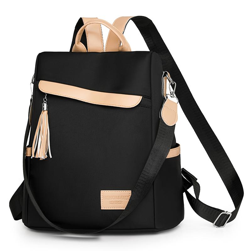 Color Block Backpack Large Capacity Anti-theft Women's Backpack Student Schoolbag