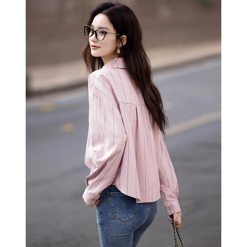 Demana Women's Striped Pleated Blouse