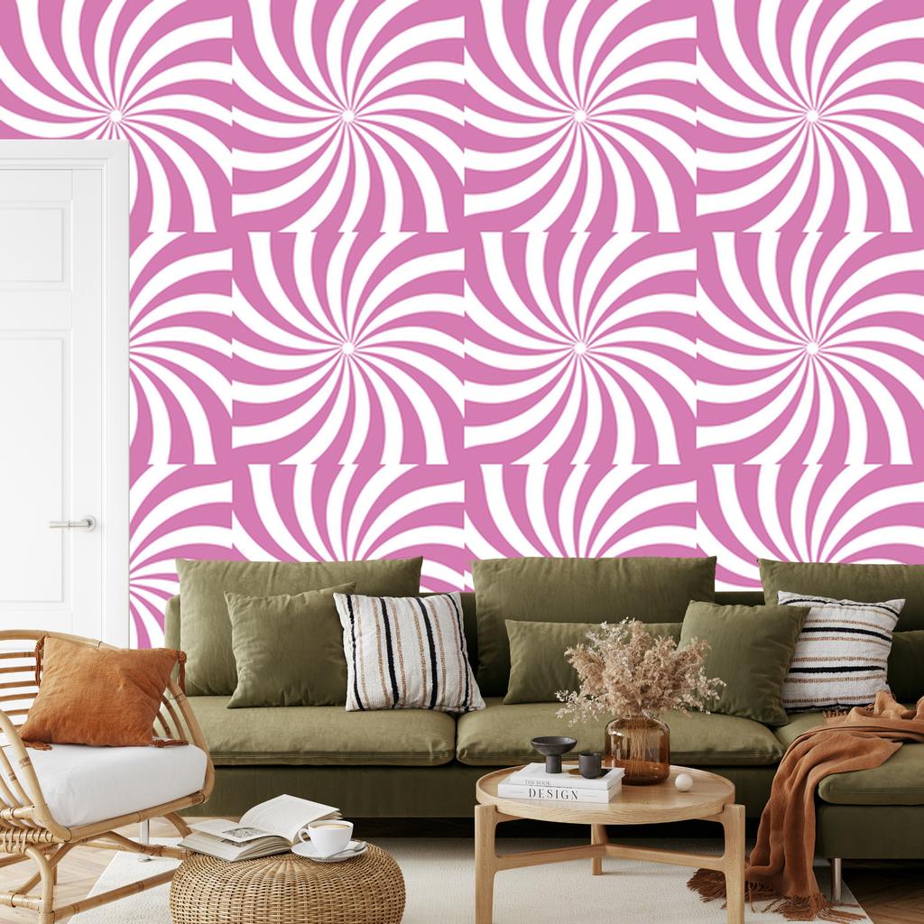 Hippie background wallpaper white and powder pink for living room and bedroom 50x1000