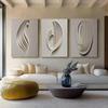 Abstract 3d Relief Neutral Beige Geometric Art Posters Modern Minimalism Wabi-Sabi Japan Style Canvas Painting Living Room Decor