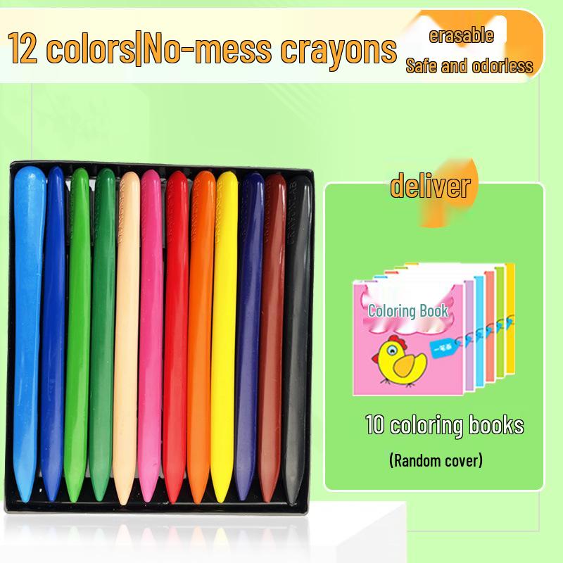 Triangular Washable Children's Crayons - Mess-Free, Double-Ended Doodle Pens for Kids