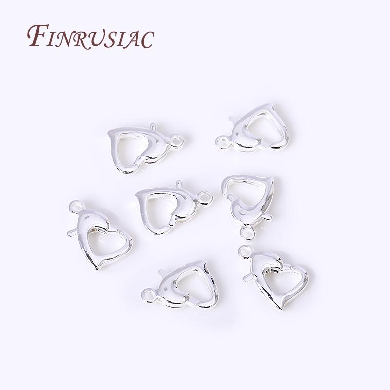 10mm/12mm Heart Locks Clasp For Bracelet Necklace Making Fittings 18K Gold Plated Heart Shape Lobster Clasps For Jewelry Making