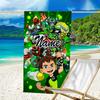 1pc Ben10 Beach Towel with Custom Name, Beach/Swimming/Bath/Picnic/Camping Towel, Suitable for Seaside Beaches