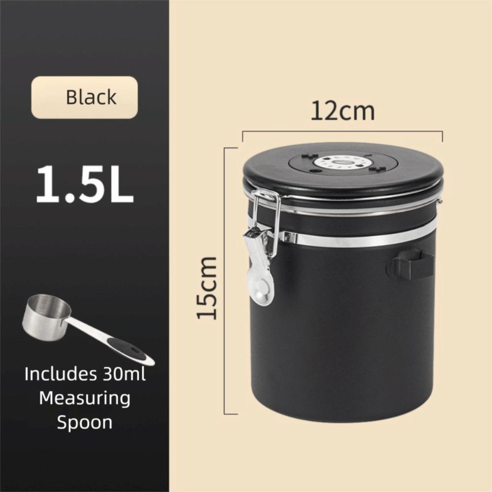 Sealed Coffee Bean Storage Box Stainless Steel Kitchen Storage Jars Coffee Bean Cans  Cafe Supplies