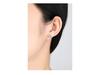 PAG&MAG Korean Style 925 Silver Stud Earrings with Round Zircon and Rotating Pinwheel Design for Women