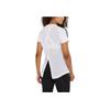 Adidas W D2M 3S Tee Back Split Reflective Logo Lightweight Running Straight Leg Sports Short Sleeve T-Shirt Women Tops White DS8723