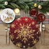 4pcs Christmas Desktop Water-absorbent Anti-slip Easy-to-clean Placemat Water-absorbent Dirty-resistant Coasters