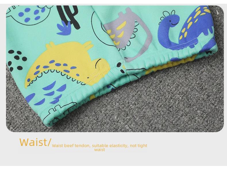 Kids' Thermal Fleece Pajama Set: Round Neck, Thickened for Winter, Unisex Design