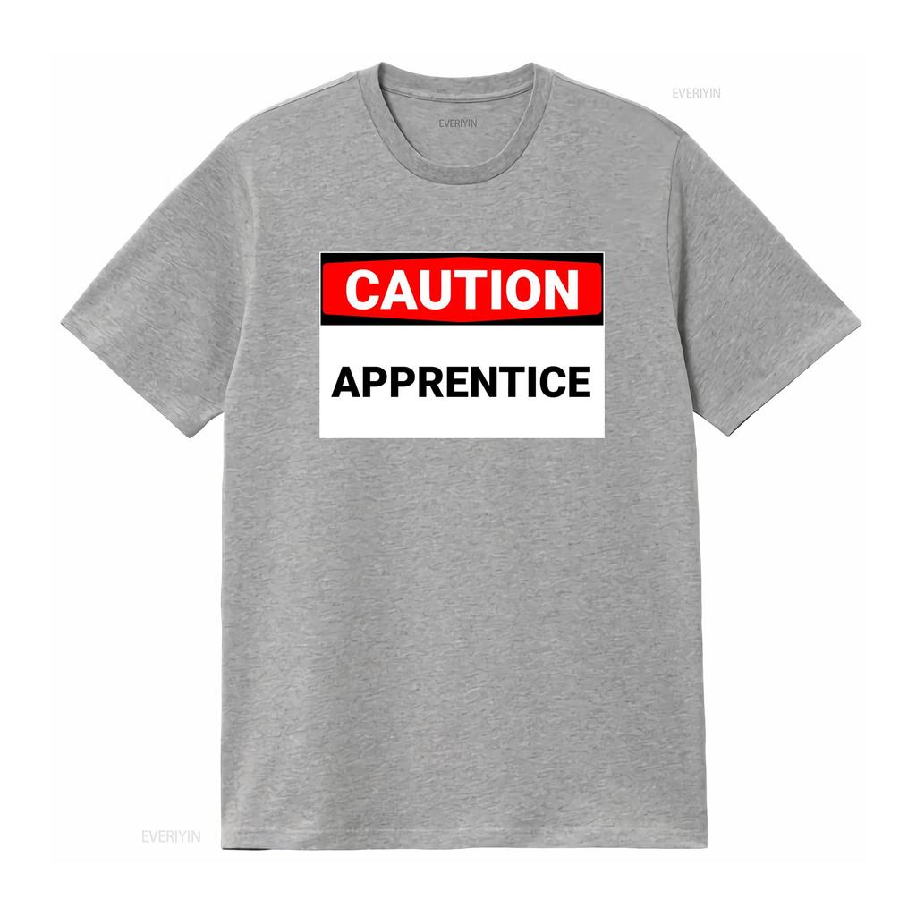 Caution Apprentice Funny Humorous Active T Shirt vintage Washed Top For Everyday Wear Soft Stretched Comfortable Unisex homme