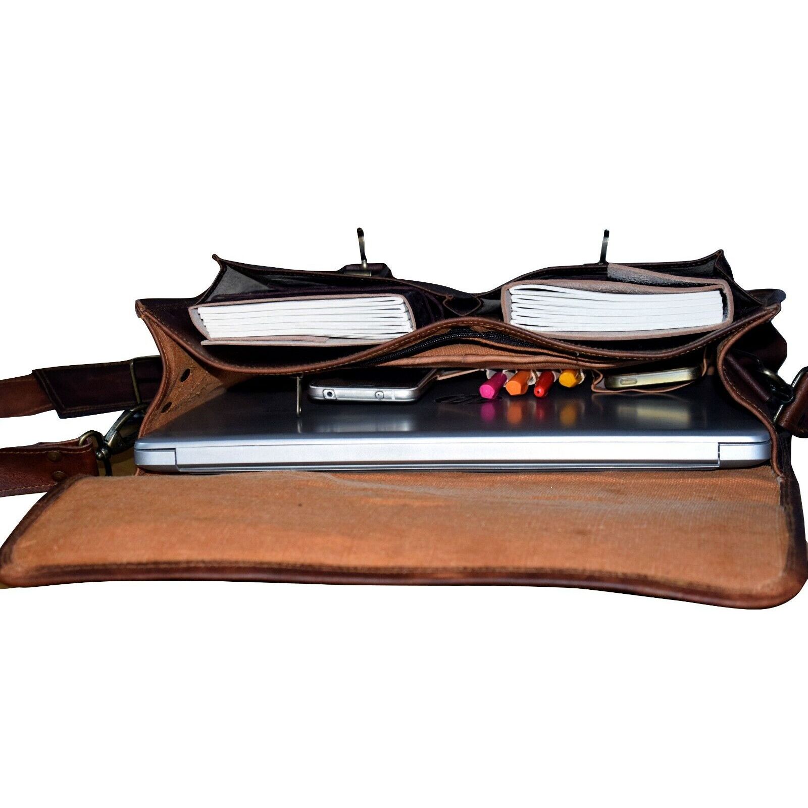 Винтажная сумка-портфель из козьей кожи — фото 3