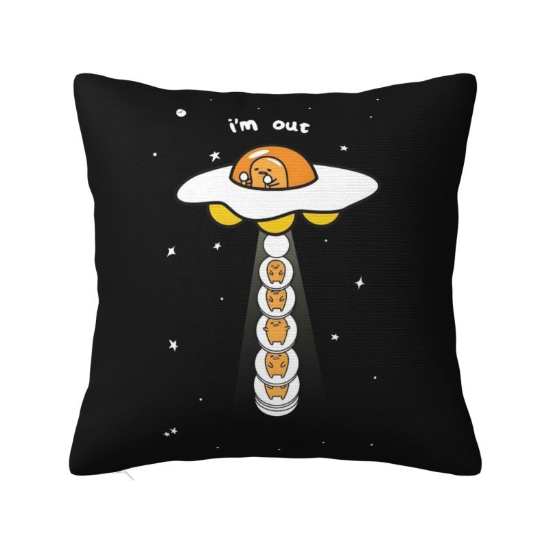 Aangepaste Anime Gudetama Cartoon Kussenhoes 40x40cm Zacht Luxe Sierkussen Woonkamer Decoratie