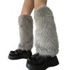 1 Pair Women Furry Leg Warmers Faux Fur Leg Warmers Boot Covers Lady Cute Knee-length Warm Leg Socks