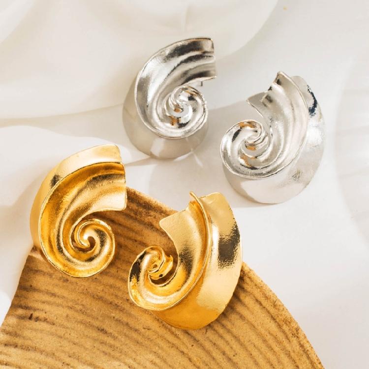 Spirals Ear Studs Irregular Shape Statement Earrings Eye Catching Ear Accessories