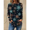 Vánoční téma Sněhová vločka 3D tisk Tričko s dlouhým rukávem do O-výstřih Móda Dámské oblečení Běžné oblečení y2k Harajuku Dámské oblečení