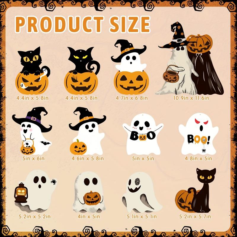 12PCS Paper Halloween Cute Ghost Pendant