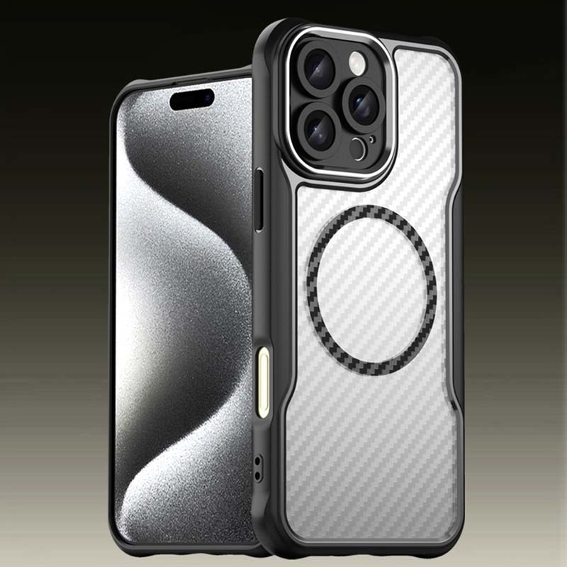 Fundas For iPhone 16 Pro Max For Magsafe Magnetic Carbon Fiber Phone Case For Apple 15 14 13 12 11 Pro Max 16 Plus Wireless Charging Magsafing Cover