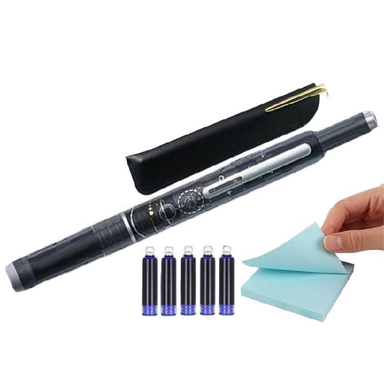 

Press Fountain Pen Fountain Pen with 5 Inks Sac 0.38mm Fine Tip Retractable Inks Pen for Handwriting Practice