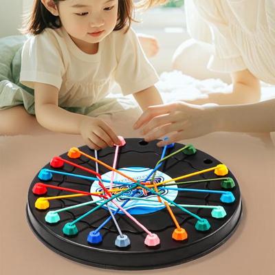 1 juego de desenredar cuerdas para niños, cuerda retorcida, nudos, juego de mesa, lógica, pensamiento, interactivo, educativo, cuerda elástica, juguete para desenredar