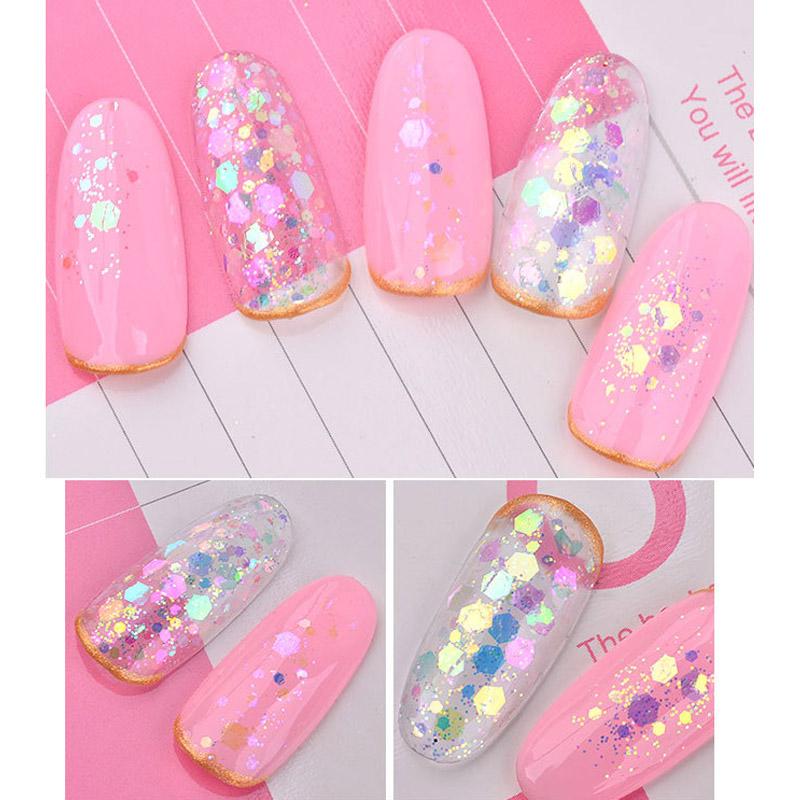 6 Pcs/Set Nail Art Sequins Different Size Glitter Powder Manicure Decoral Tips Polish Nail Stickers Mixed Design Case Set