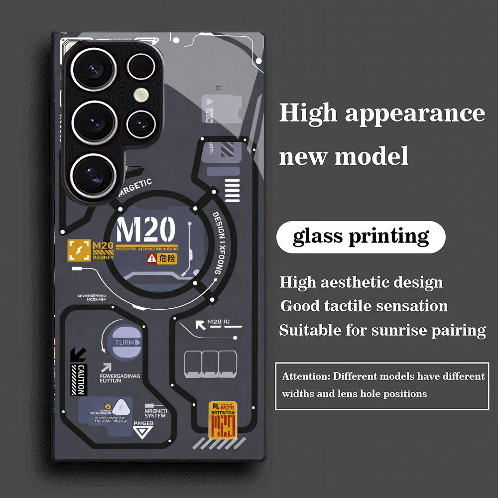 Creative Circuit Board Tempered Glass Phone Case Suitable for Samsung Galaxy S26 S25 S24 S22 S21 S20 FE/Ultra/Plus Fashion